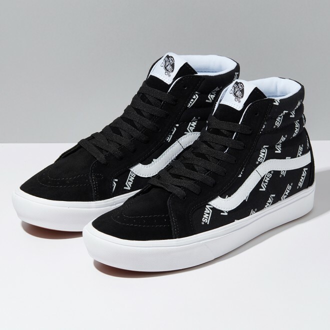 VANS ComfyCush Sk8-Hi Distorted Logo Black Shoes Sneakers VN0A3WMCWQE1 Genuine | eBay